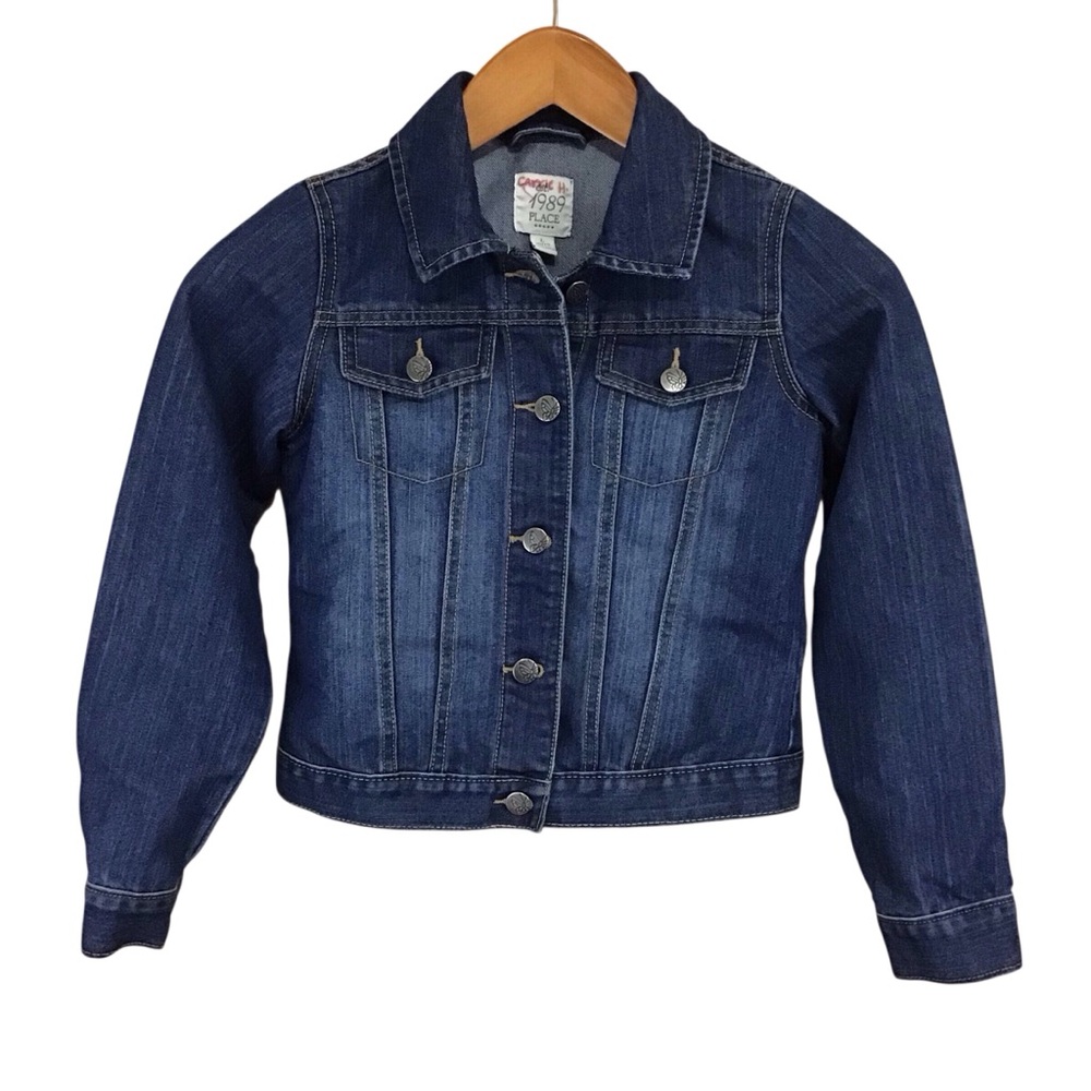 1989 Place Girls Denim Blue Jean Jacket L 10/12